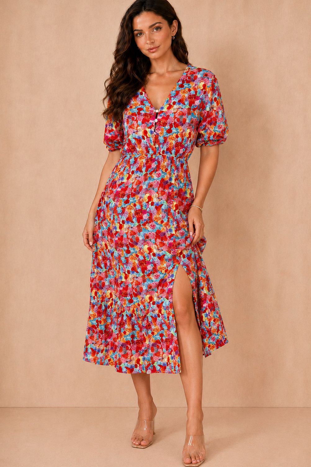 Nigella Multi Print Midi Dress