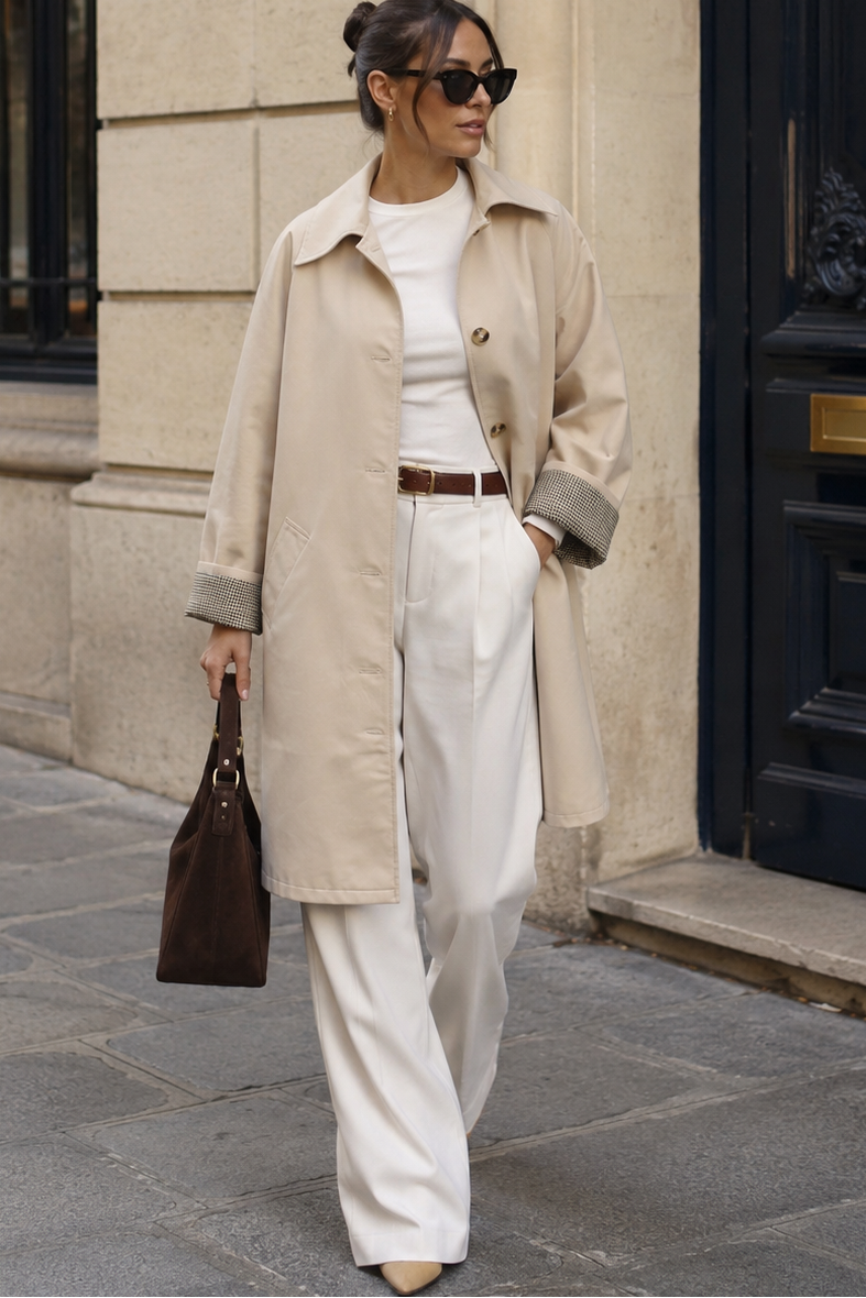 Norma Stone Longline Trench Coat