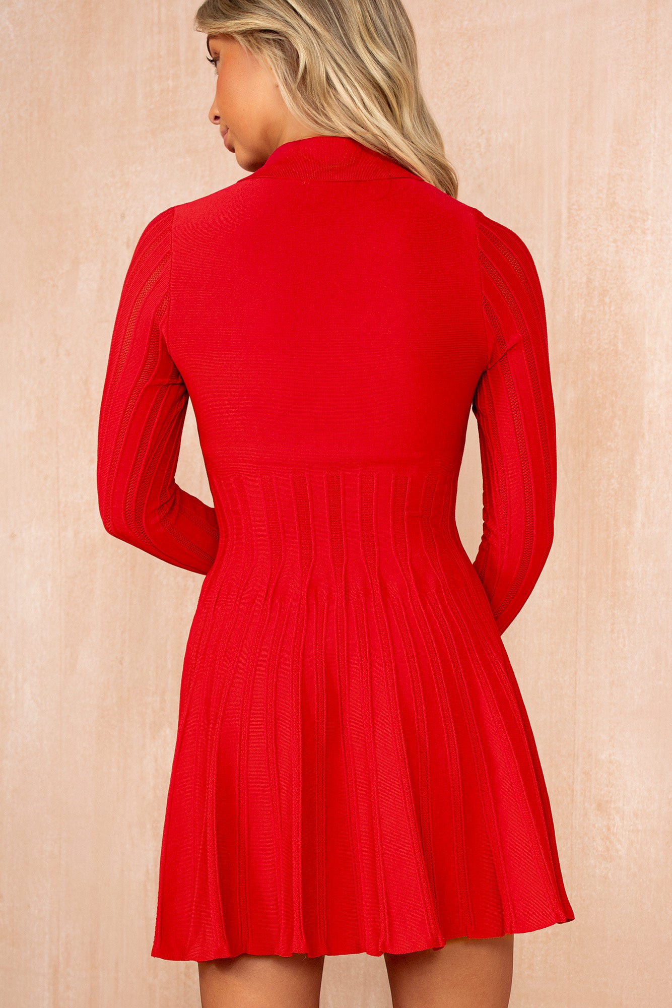 Novaleigh Red Fine Knit Skater Dress