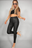 Nyssa Black Faux Leather Trousers