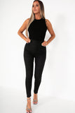 Olwen Black Faux Leather Trousers