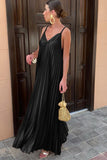 Orah Black Pleated Dress