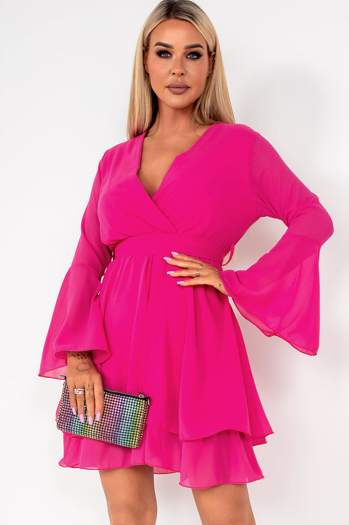 Oreta Cerise Pink Chiffon Dress