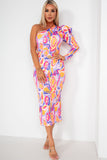 Oretta Lilac Print Dress