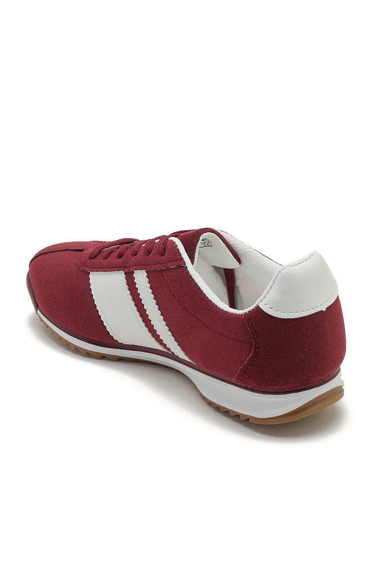 Orianna Burgundy Suedette Trainers