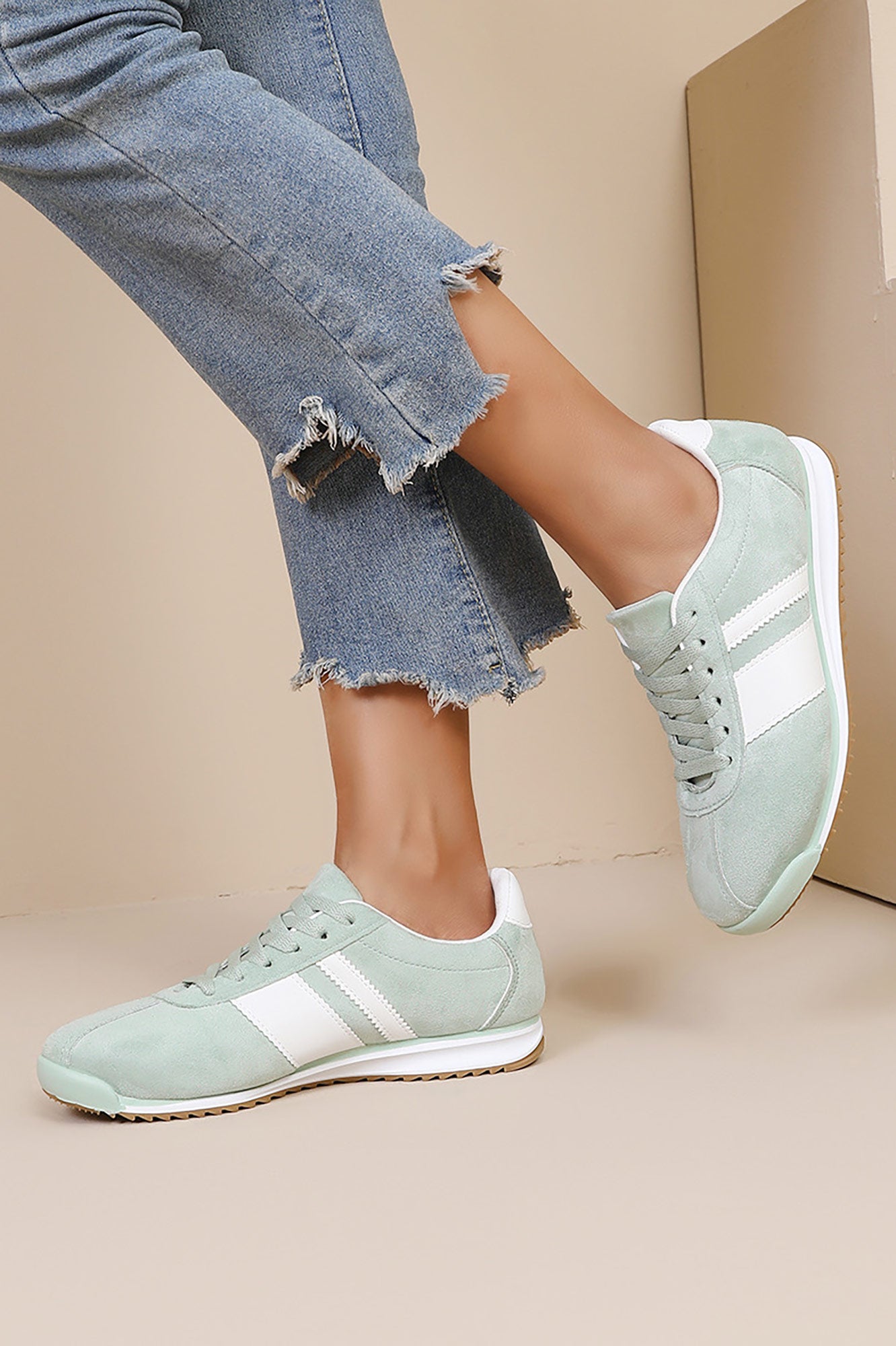 Orianna Green Suedette Trainers