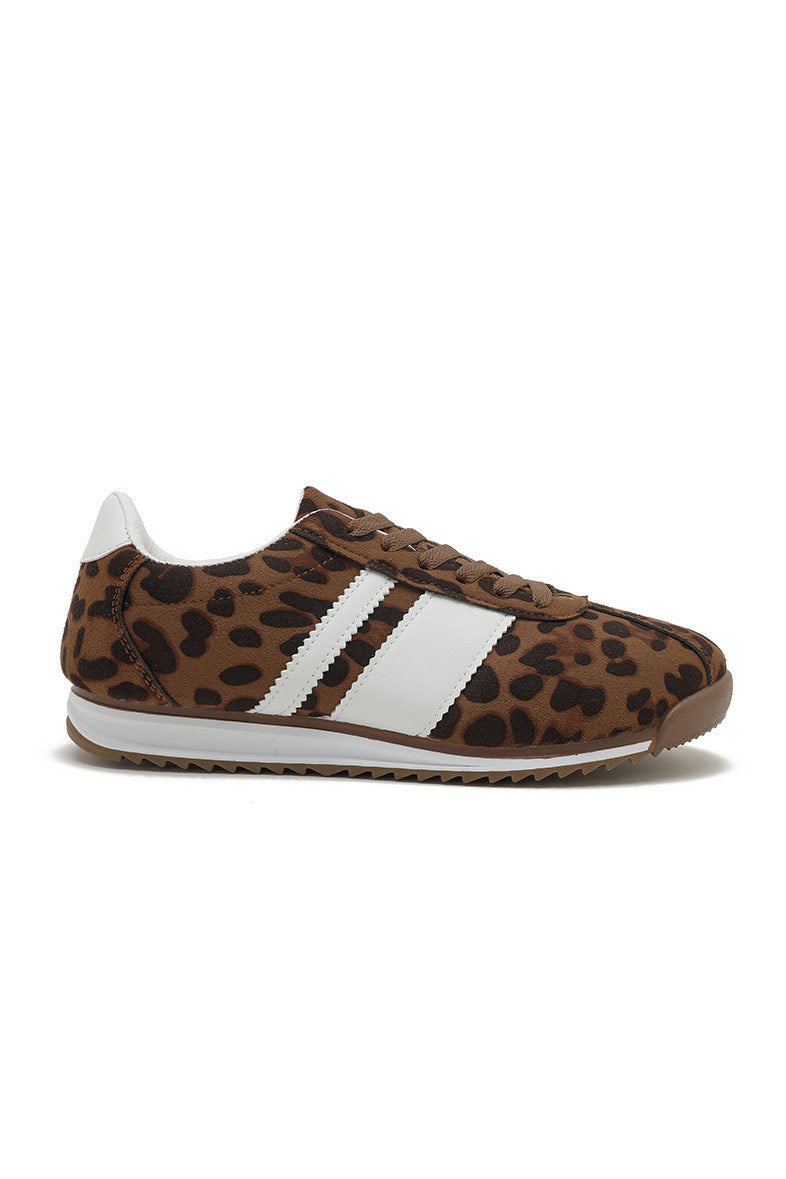 Orianna Leopard Side Stripe Trainers