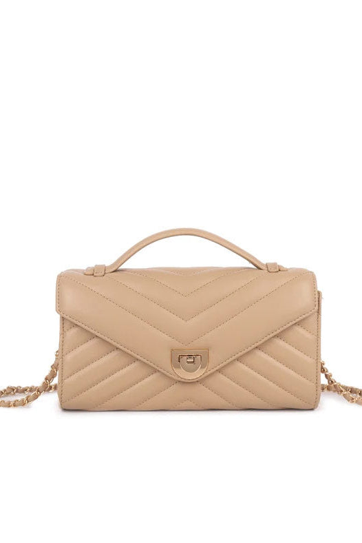 Orion Nude Faux Leather Quilted Bag