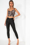 Orlanda Taupe Ruched Crop Top