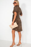 Pansie Leopard Print Shirt Dress
