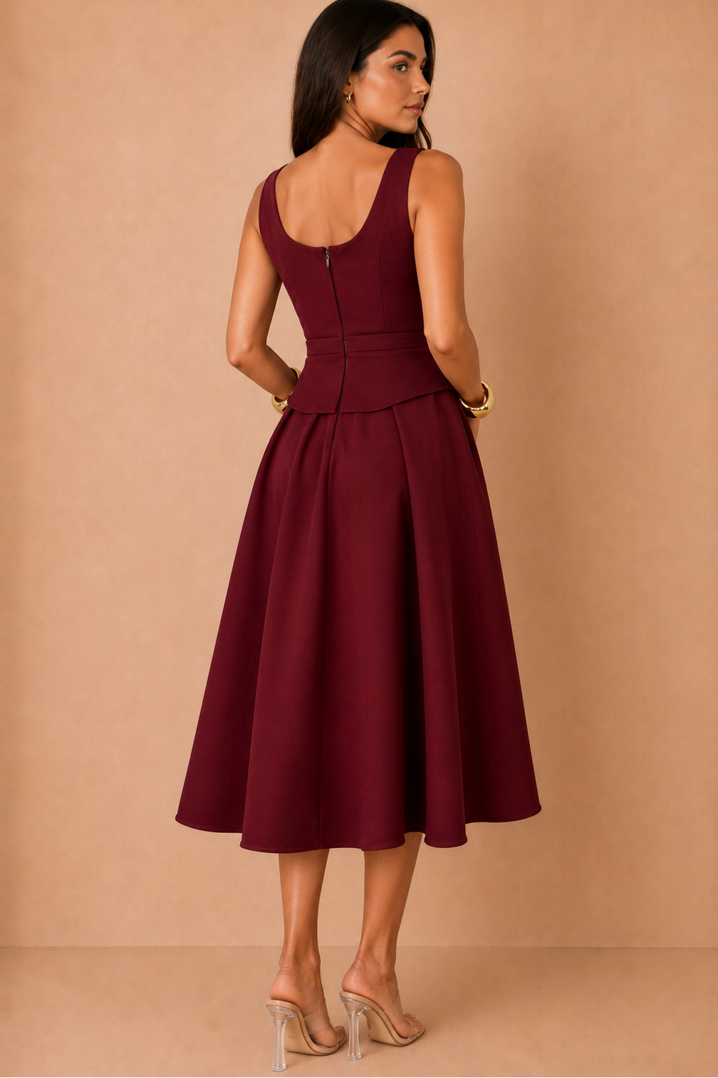 Pearl Berry Bow Detail Dress