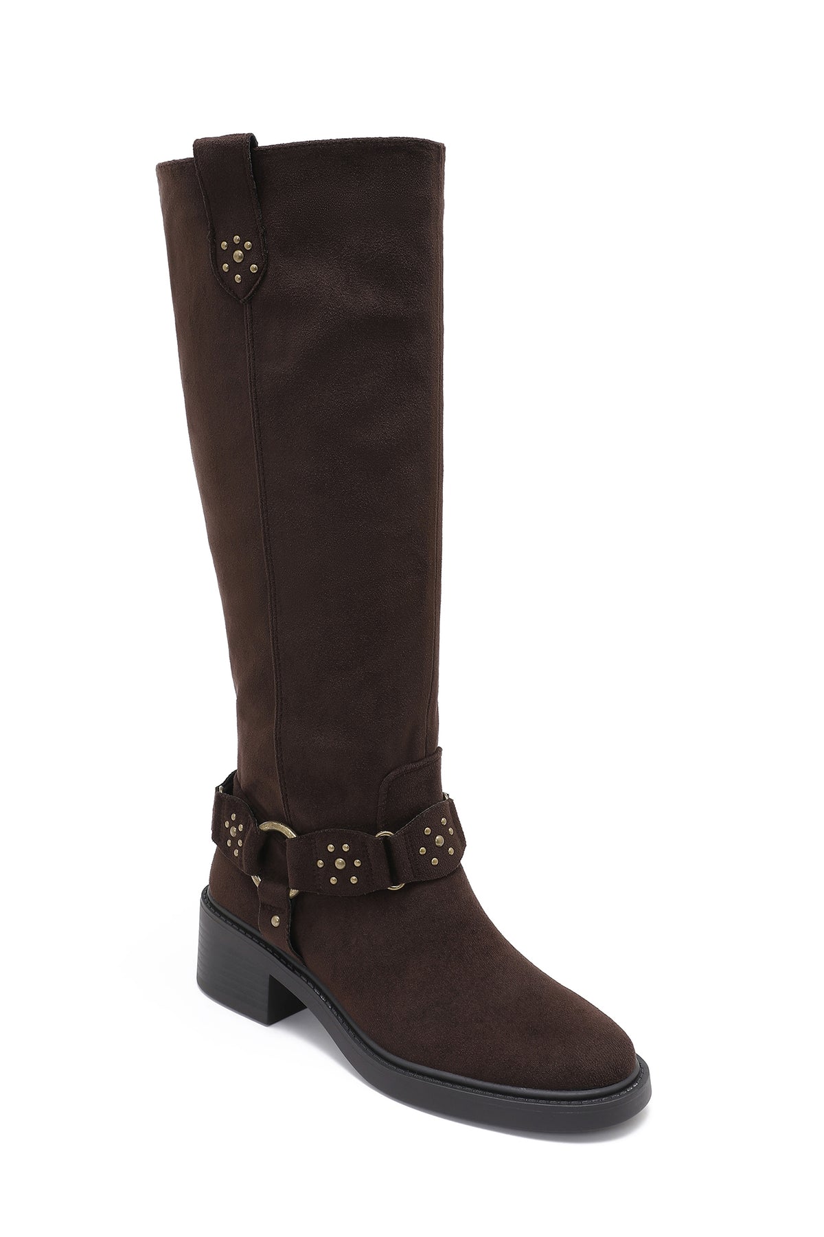 Peb Chocolate Suedette Knee High Boots