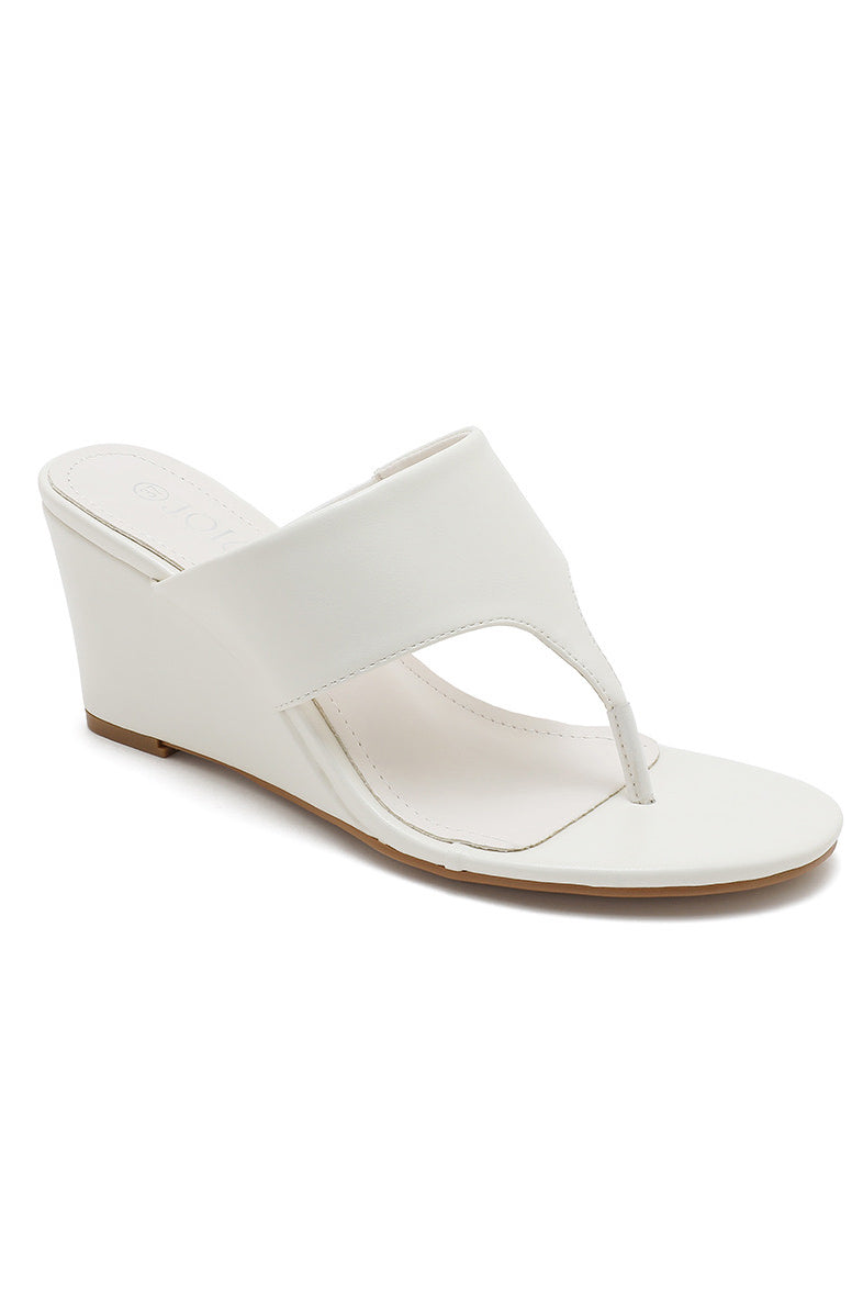 Penelope Ivory PU Toe Post Mules