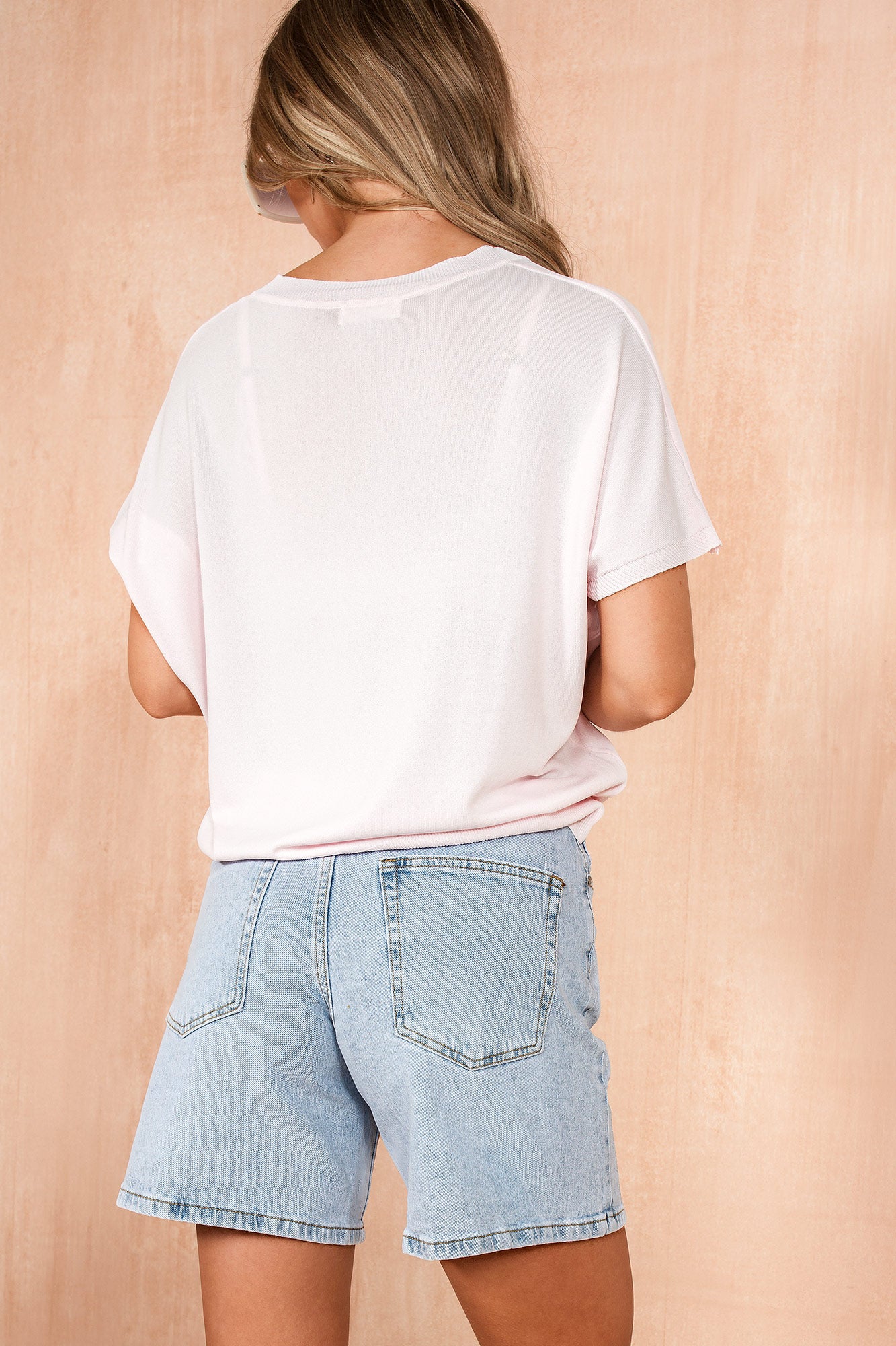 Petula Light Wash Denim Mom Shorts