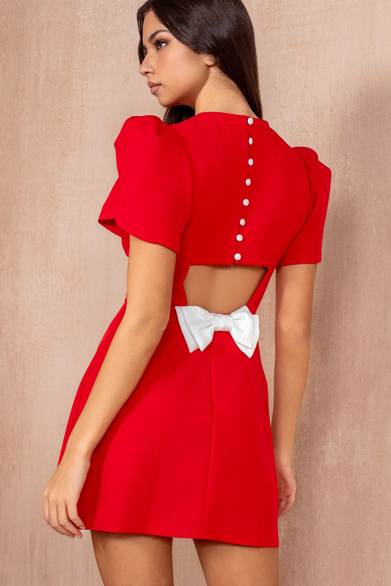 Piper Red Bow Detail Dress