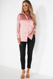 Pixie Pink Satin Oversized Shirt