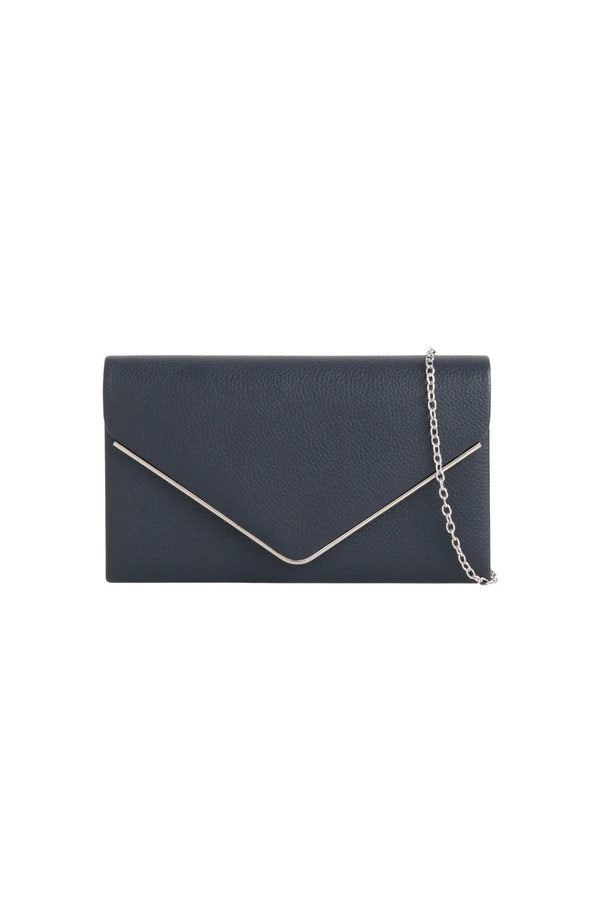 Pollie Navy Faux Leather Detachable Chain Bag