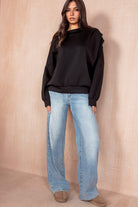 Priscilla Black Oversized Sweatshirt