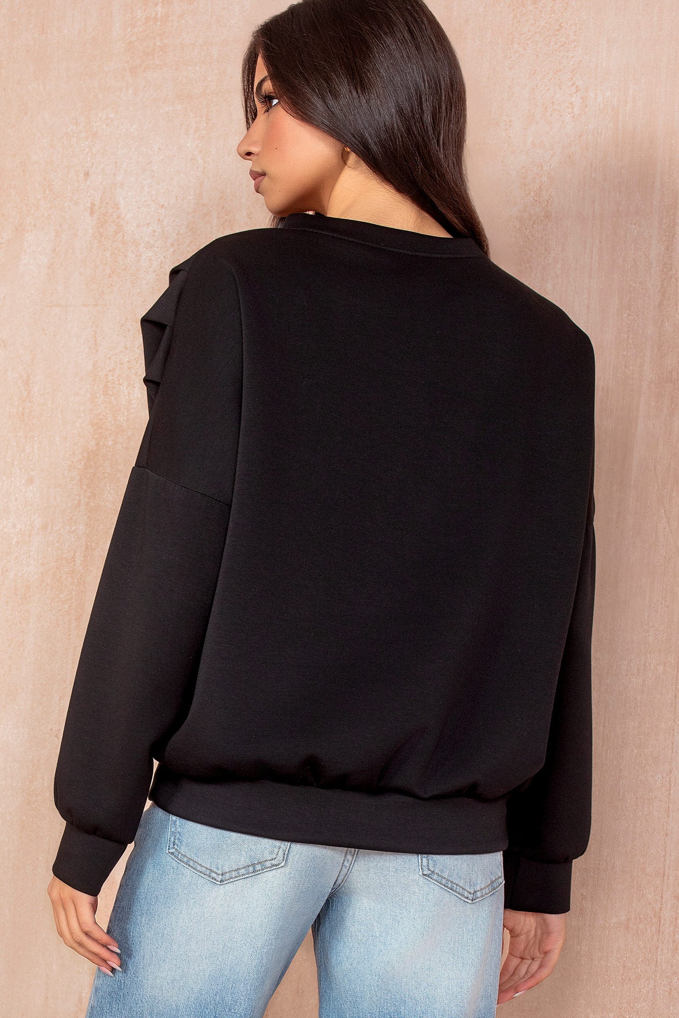 Priscilla Black Oversized Sweatshirt