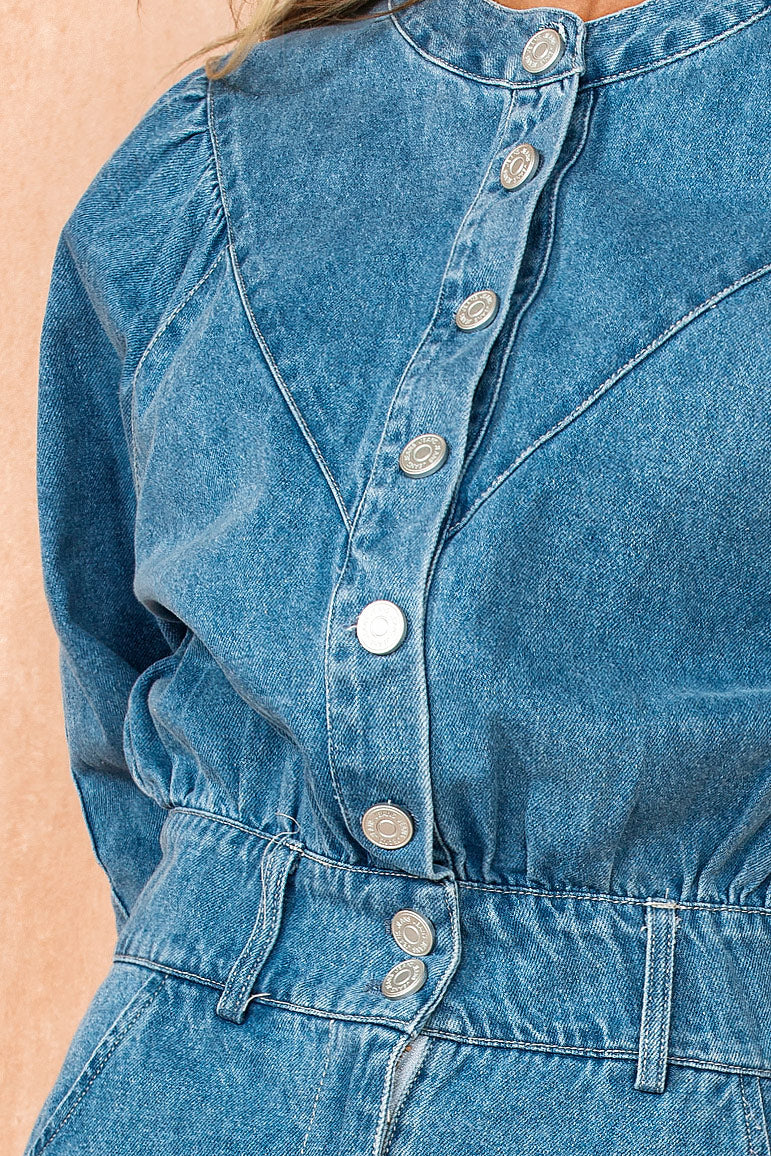 Qadira Blue Denim Dress