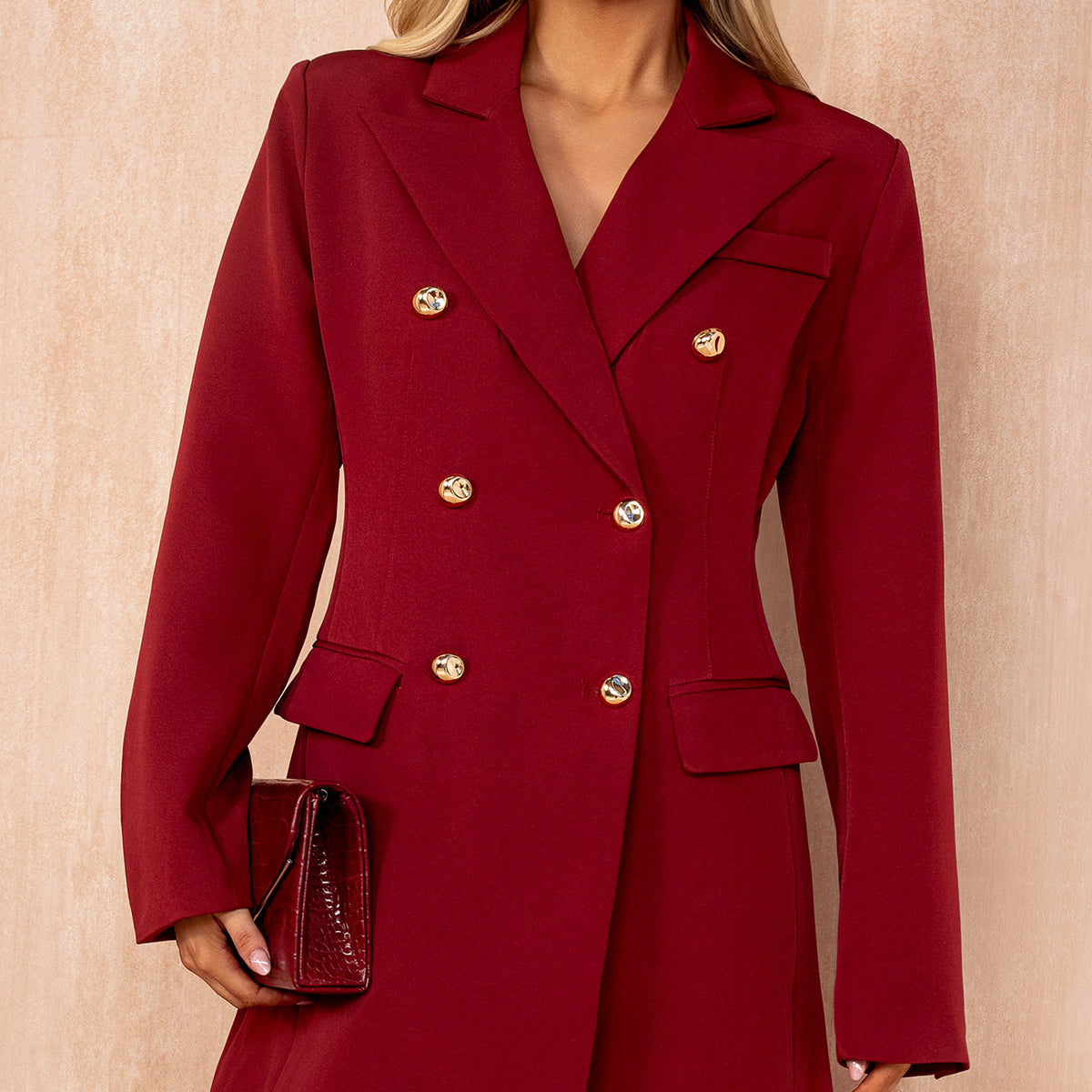 strapless open back dress Quintana Wine Tailored Blazer Dress – Vavavoom.ie