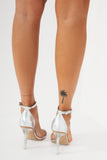 Radha Silver Barely There Heels