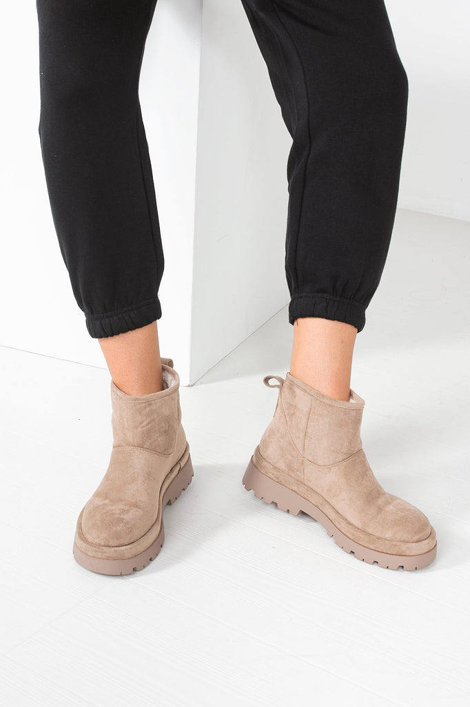 Rainey Stone Suedette Ankle Boots