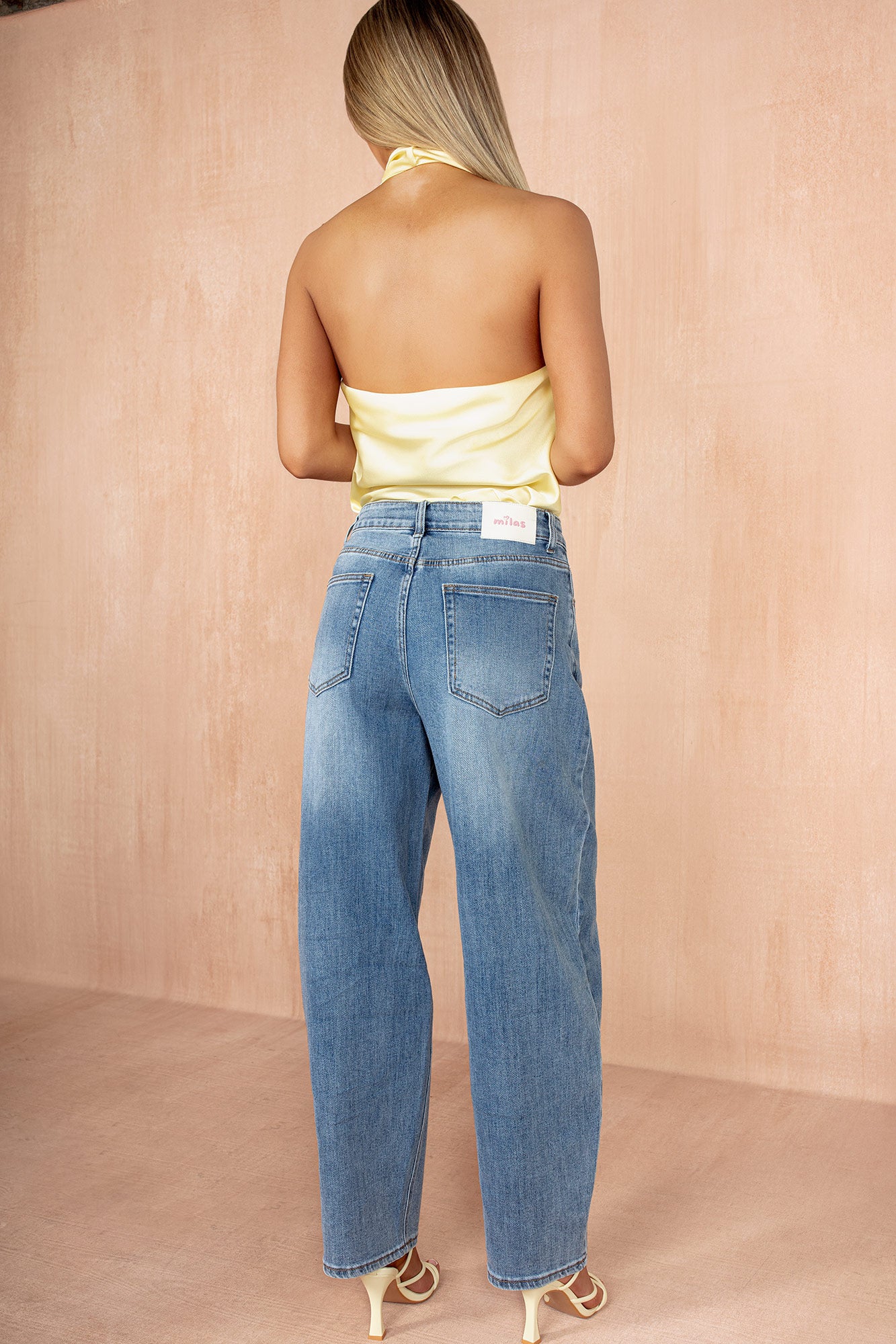 Raquel Yellow Satin Cowl Neck Top