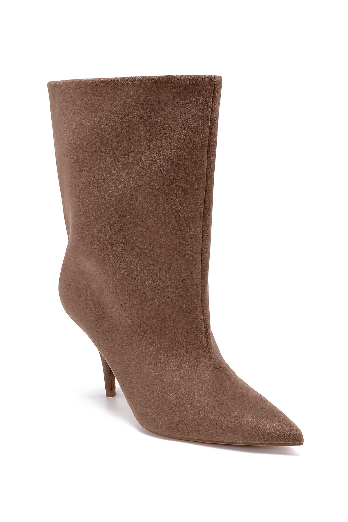 Rayne Taupe Suedette Wide Slouch Ankle Boots