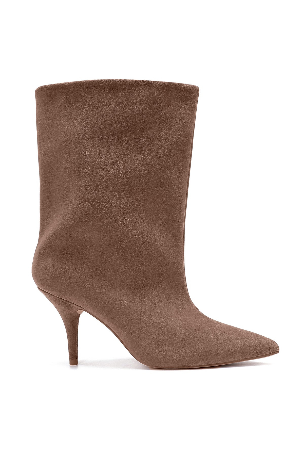 Rayne Taupe Suedette Wide Slouch Ankle Boots
