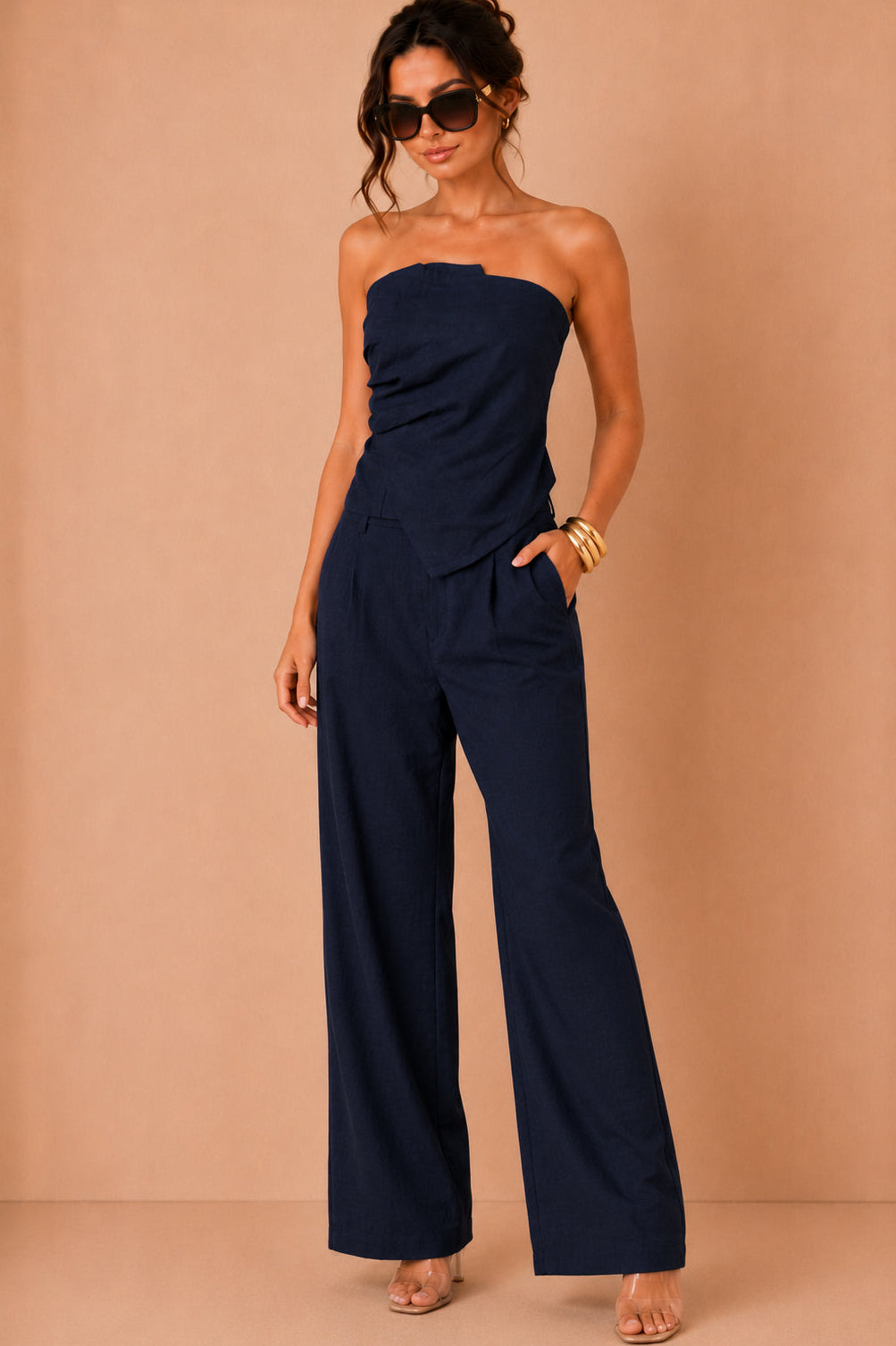 Rory Navy Bandeau Co Ord