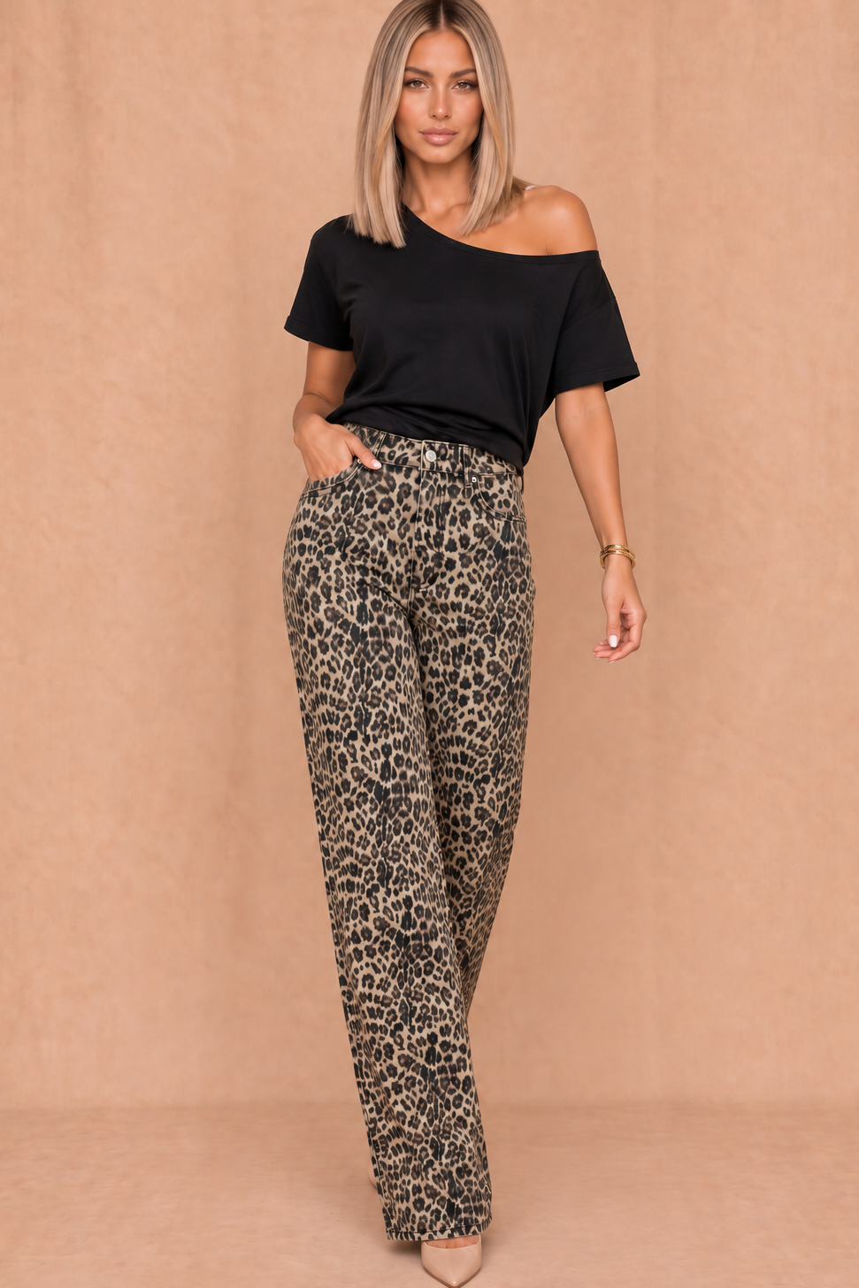 Rue ONLY Leopard Print Straight Leg Jeans