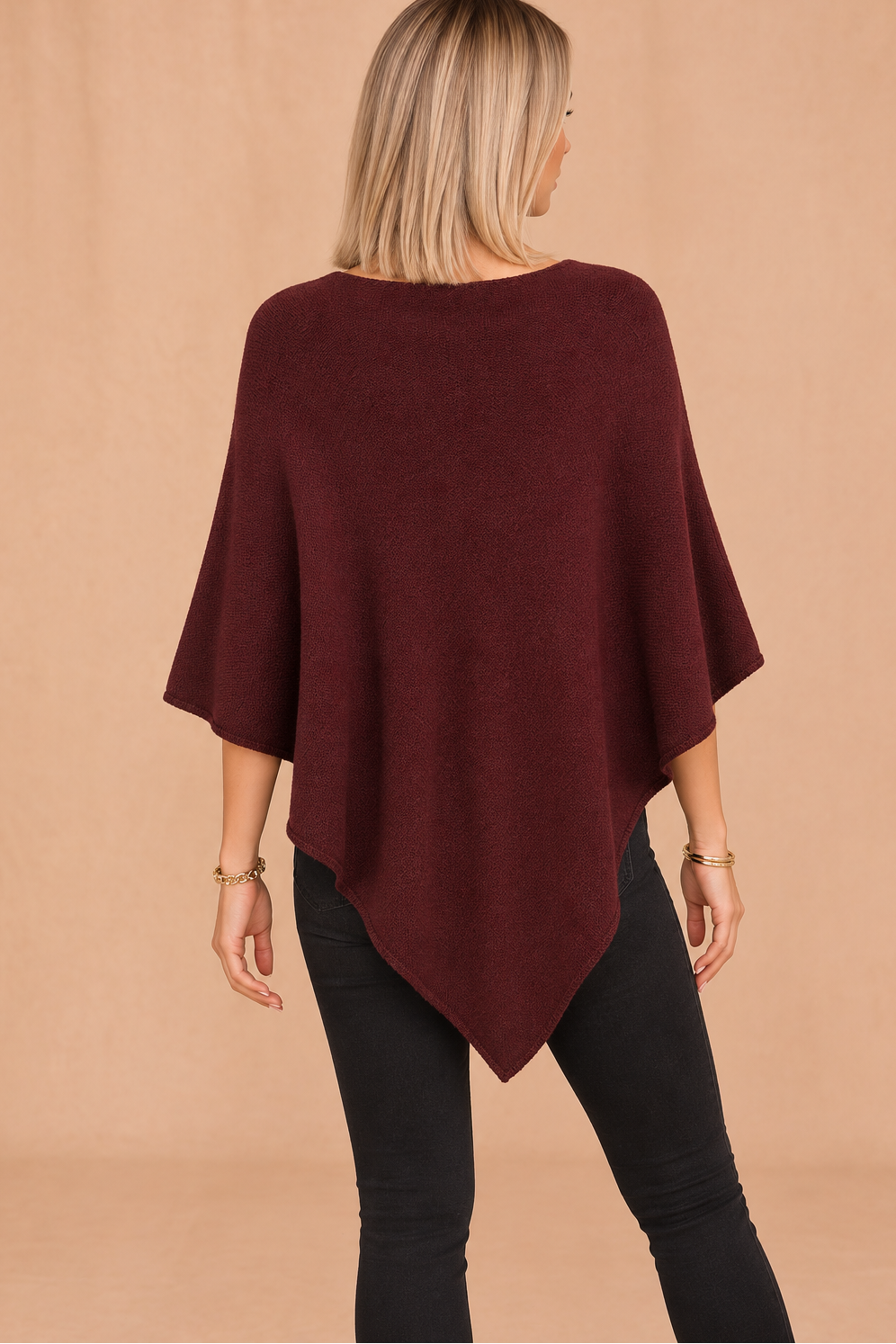 Santana Rust Soft Knit Poncho