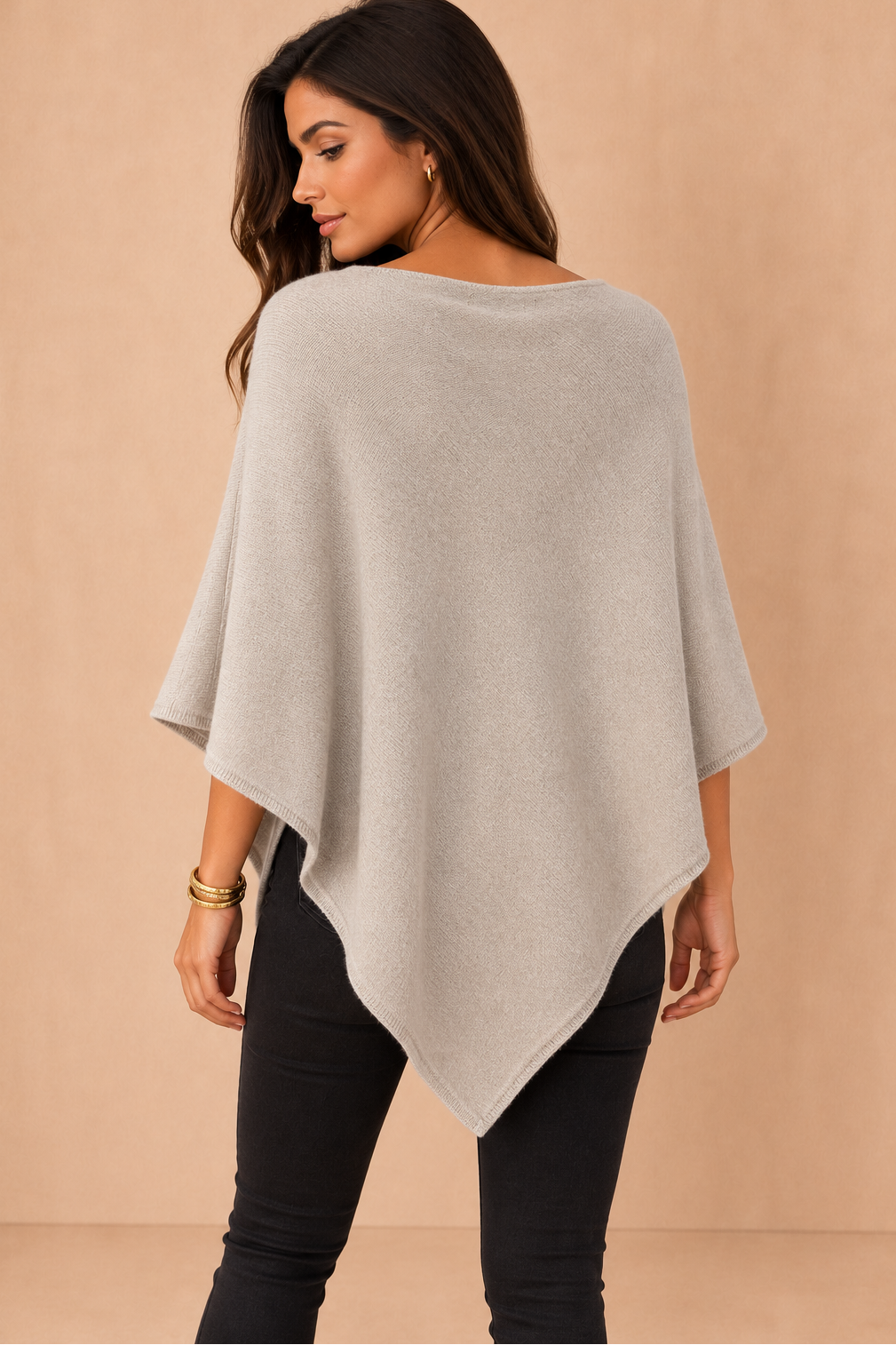 Santana Stone Soft Knit Poncho