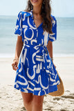 Savannah Blue Print Shirt Dress
