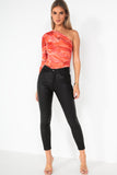 Serenity Orange Mesh Print Bodysuit