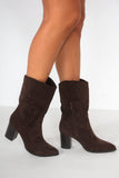 Shellie Chocolate Suedette Boots