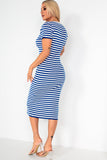 Shonda Blue Striped Knit Dress