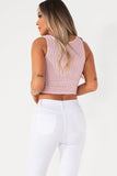 Skye Baby Pink Textured Crop Top