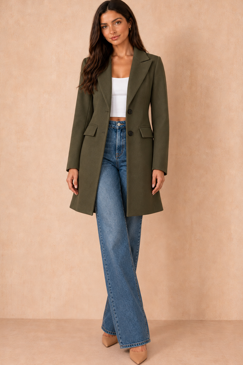 Sofia Khaki Longline Coat