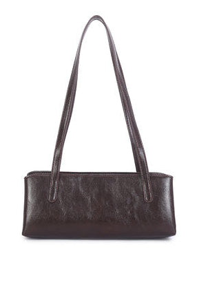 Sol Chocolate Faux Leather Shoulder Bag