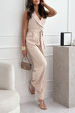 Sonia Stone Sleeveless Belted Jumpsuit