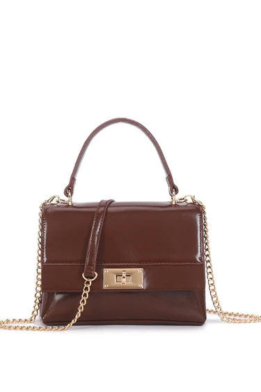 Spica Chocolate Faux Leather Grab Bag