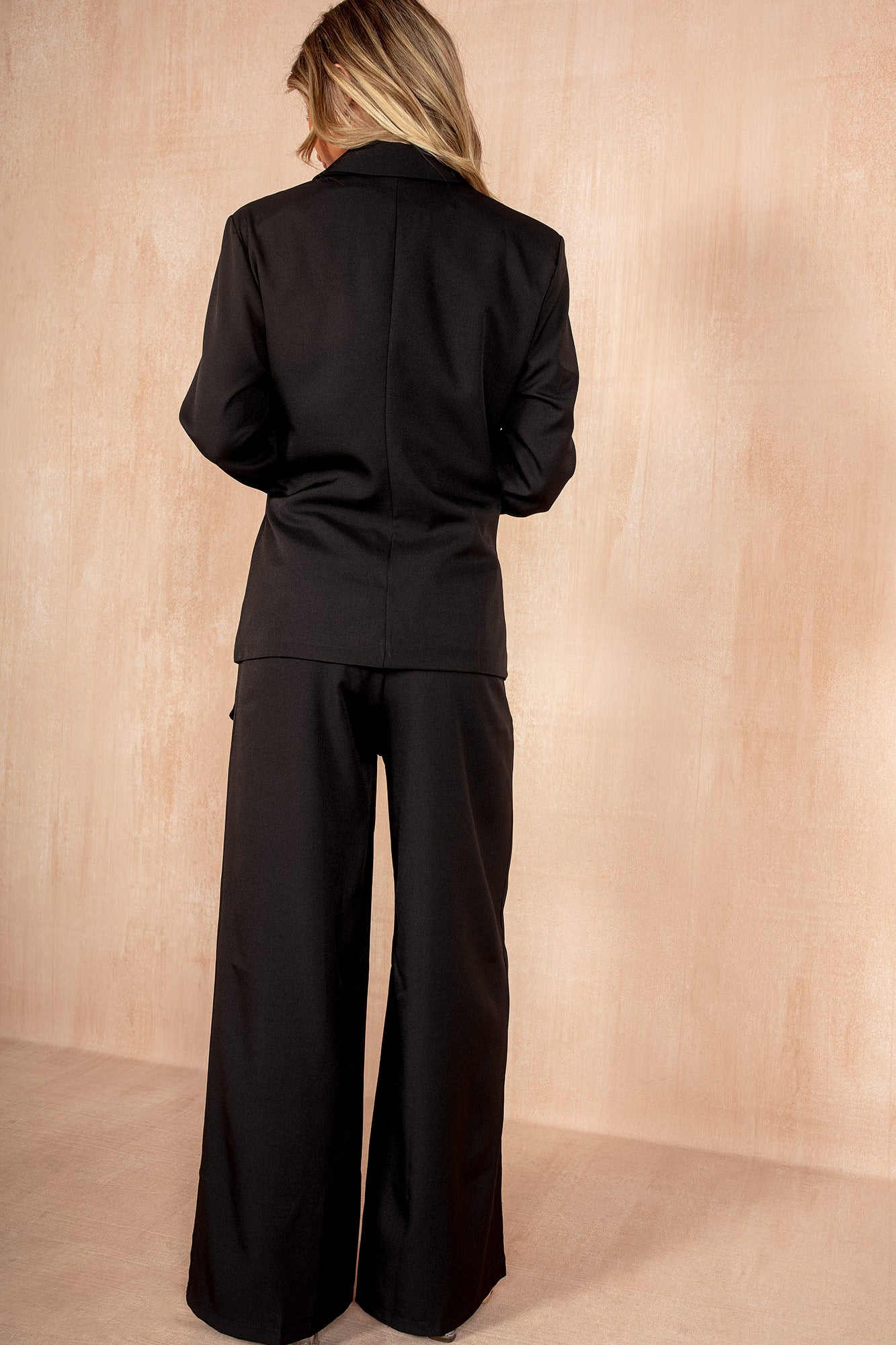 Sylvie Black Tie Waist Blazer Suit