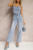 Sylvie Blue Washed Cargo Jeans