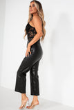 Tailynn Black Faux Leather Trousers