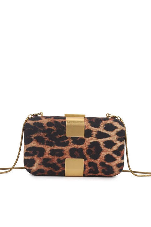Tarak Leopard Print Detachable Chain Bag