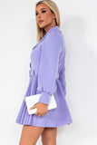 Terry Lilac Belted Shirt Dress