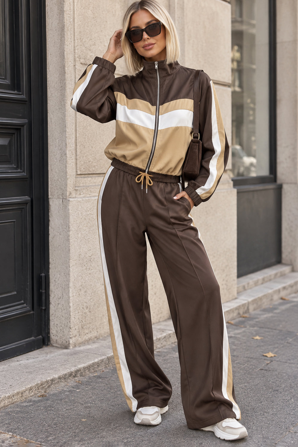 Theo Chocolate Striped Tracksuit