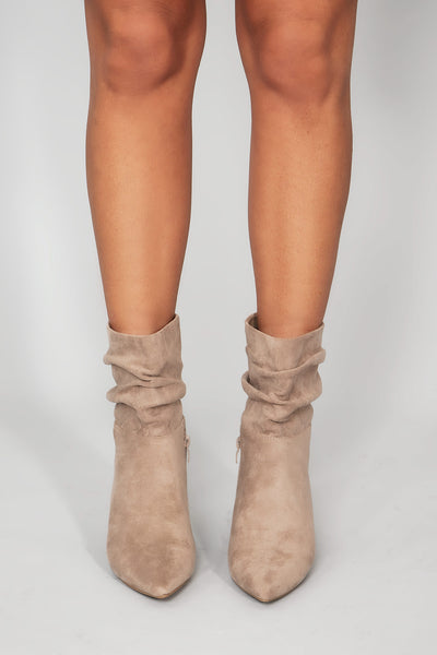 Taupe slouch boots on sale